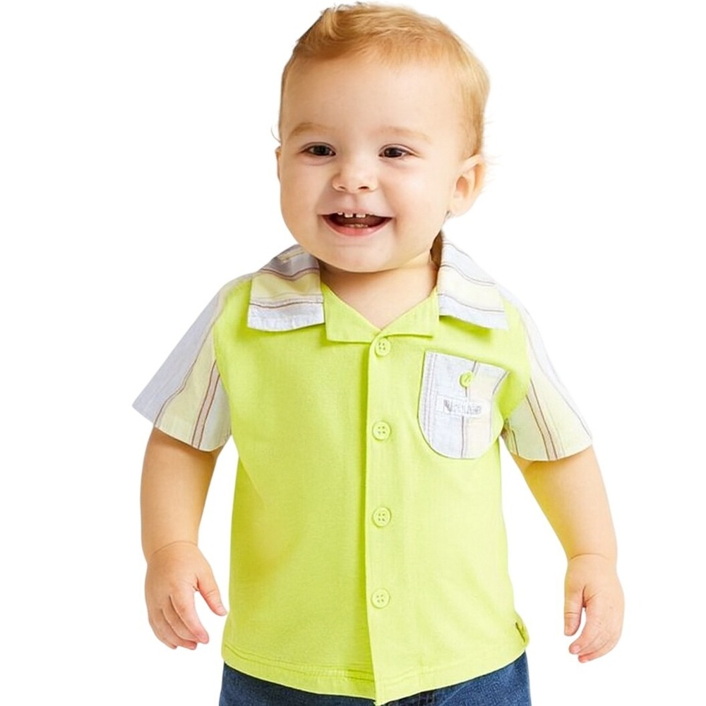 Laura Ashley Baby Boy‎ 18M Button Down Shirt Surf's Up Pocket Striped New Preppy
